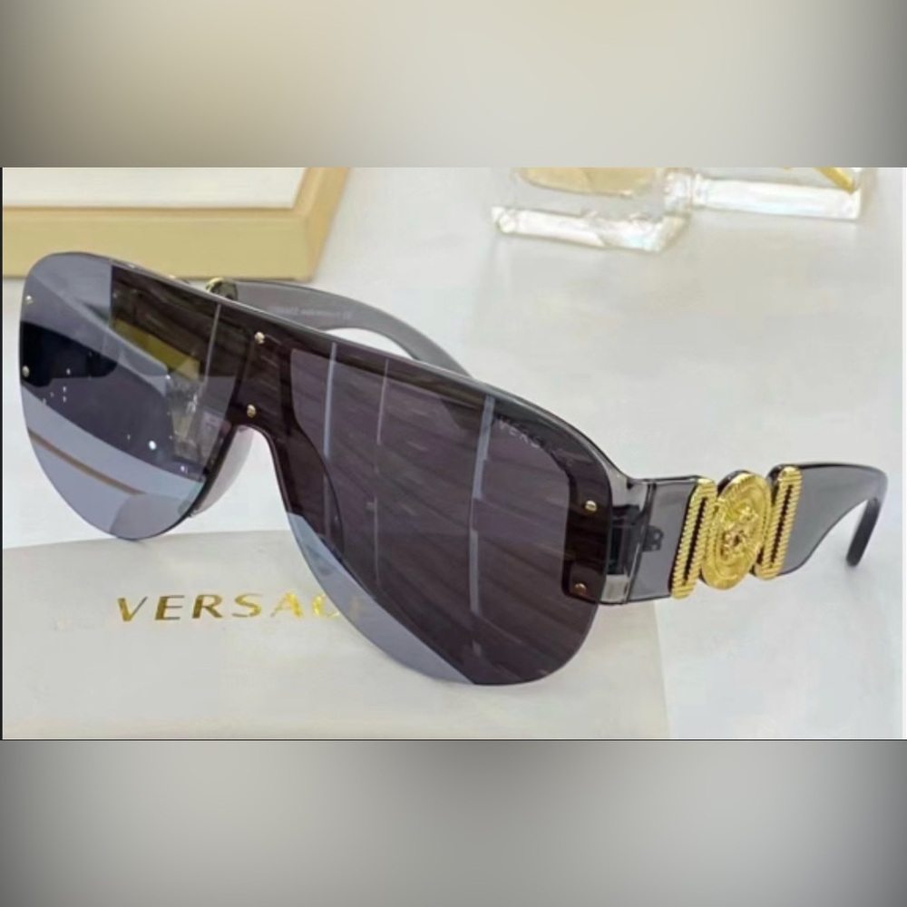 Versace Black and Gold Designer Sunglasses